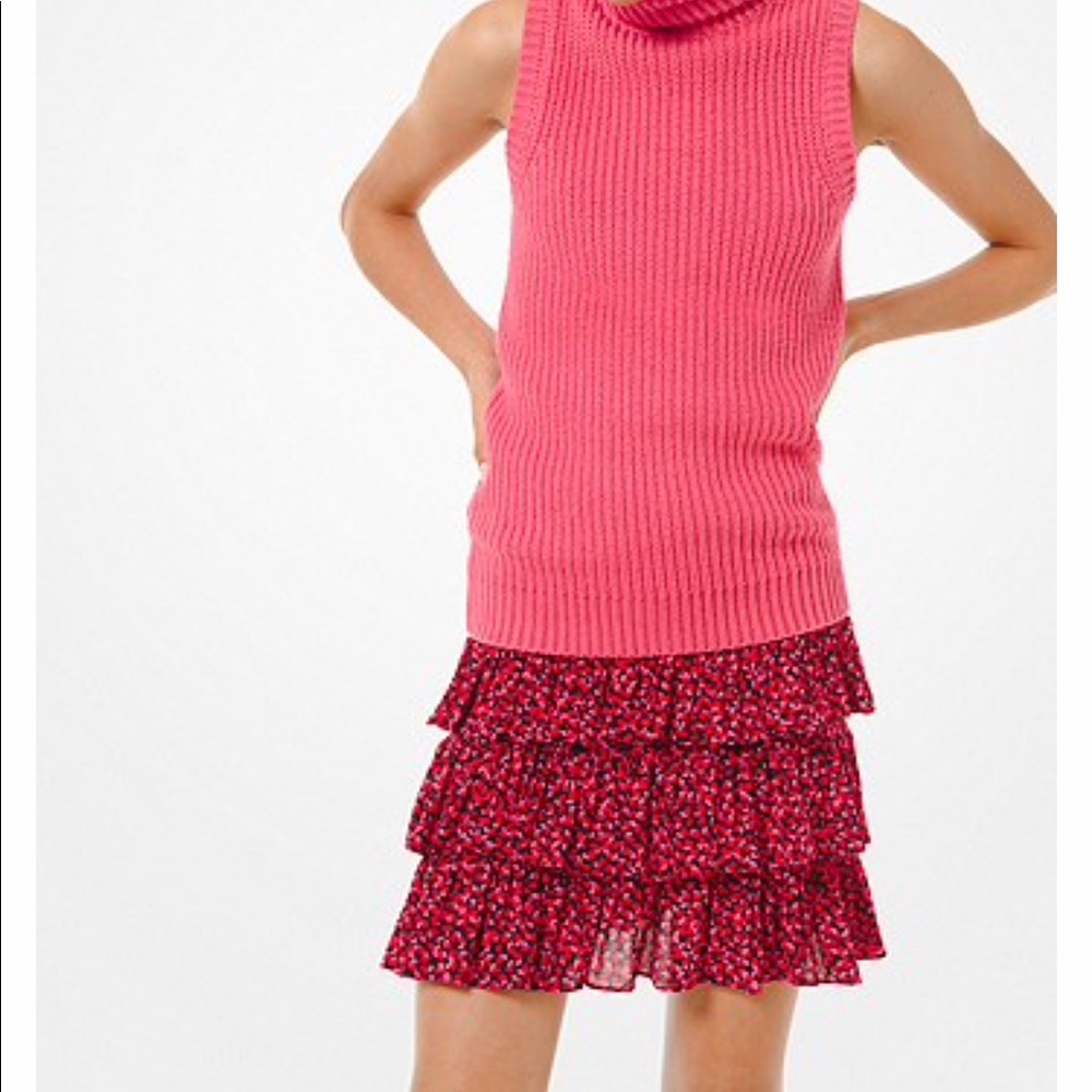 Micheal Kora Petal Stretch Viscose Ruffle Skirt